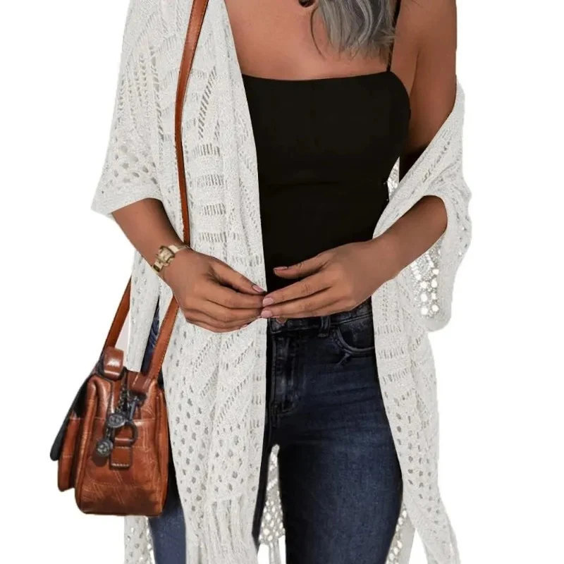 Hollow Out Tassel Knit Cardigan