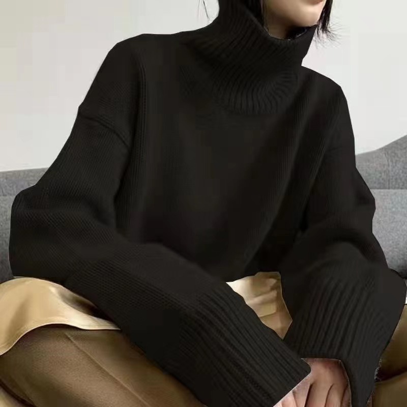 Oversized High Neck Cozy Knit Sweater