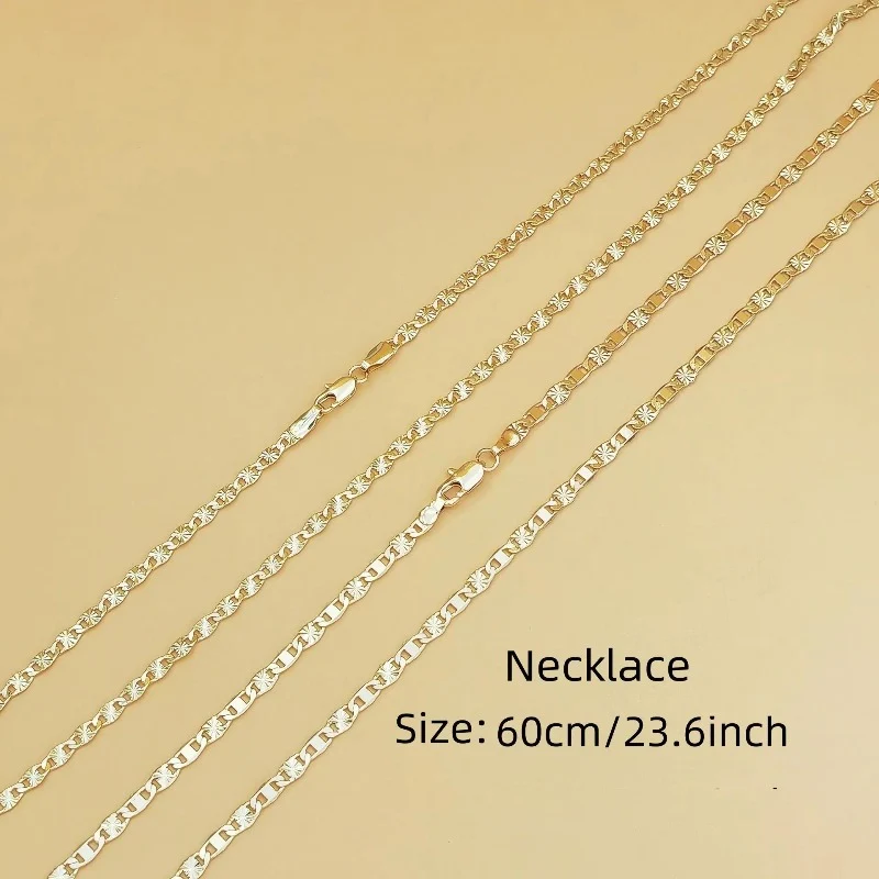 Elegant Flat Link Gold Chain