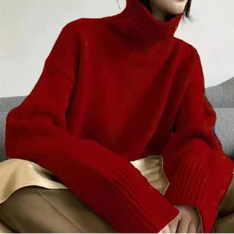 Oversized High Neck Cozy Knit Sweater