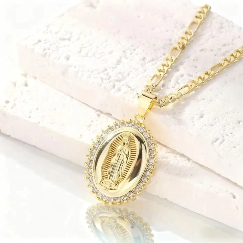 Elegant 14K Gold Virgin Necklace