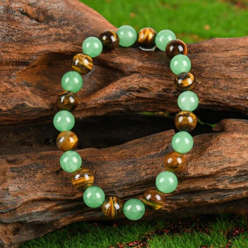 Wealth Guardian Crystal Bracelet – Aventurine & Tiger-Eye