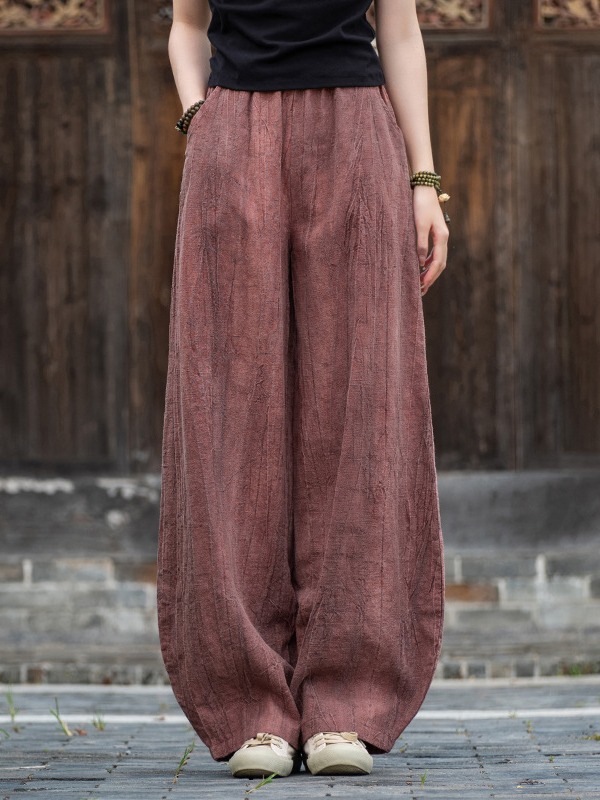 Tie-dye distressed casual trousers
