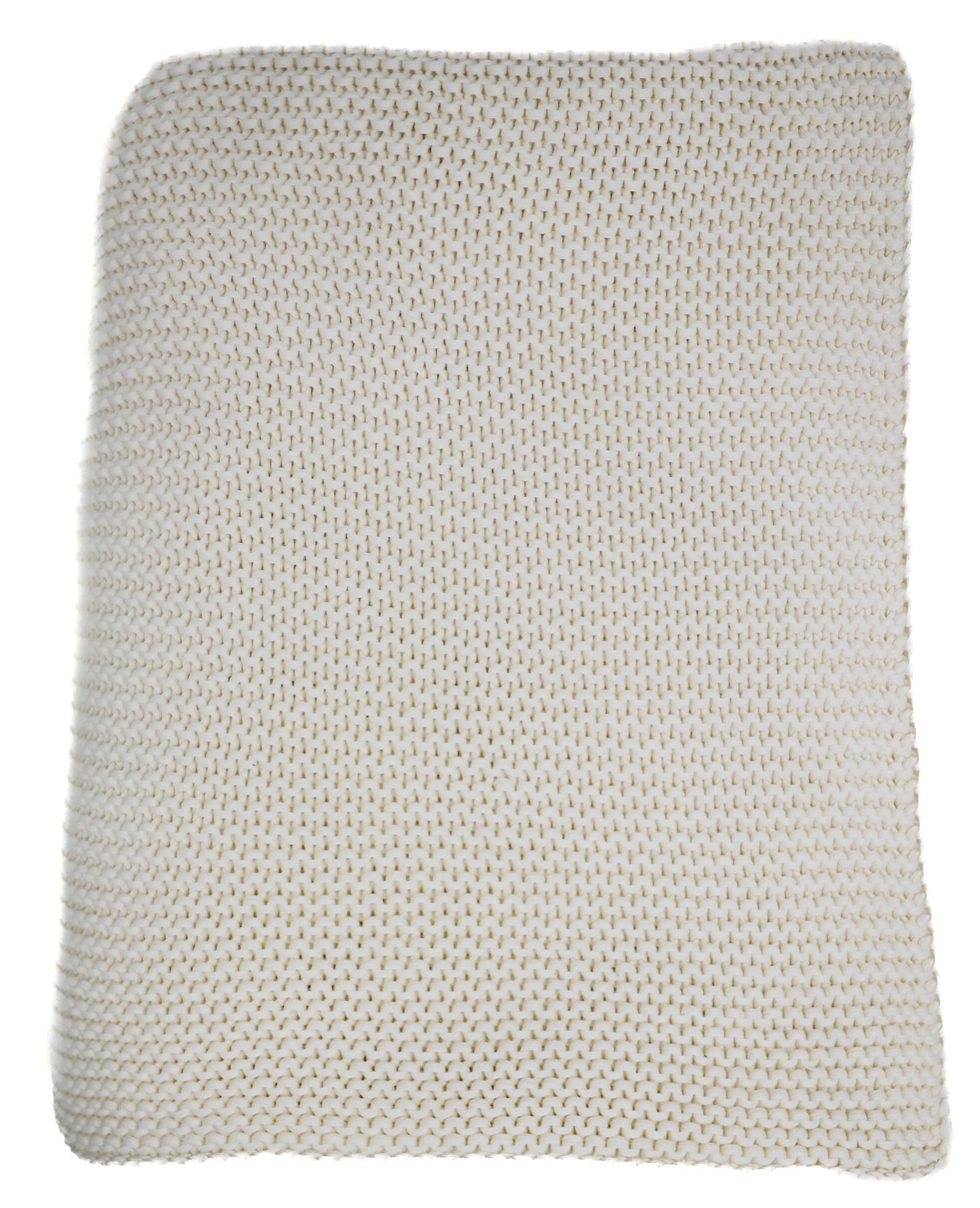 Moss Solid Knit Cotton Throw