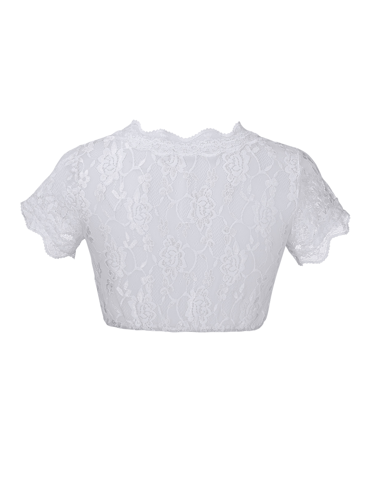 Weiß Dirndlbluse mit V-Ausschnitt