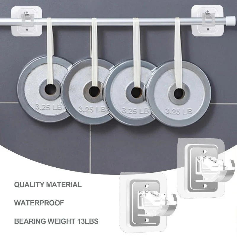 Nail-Free Adjustable Curtain Rod Bracket Holders – Drill-Free & Wall-Safe