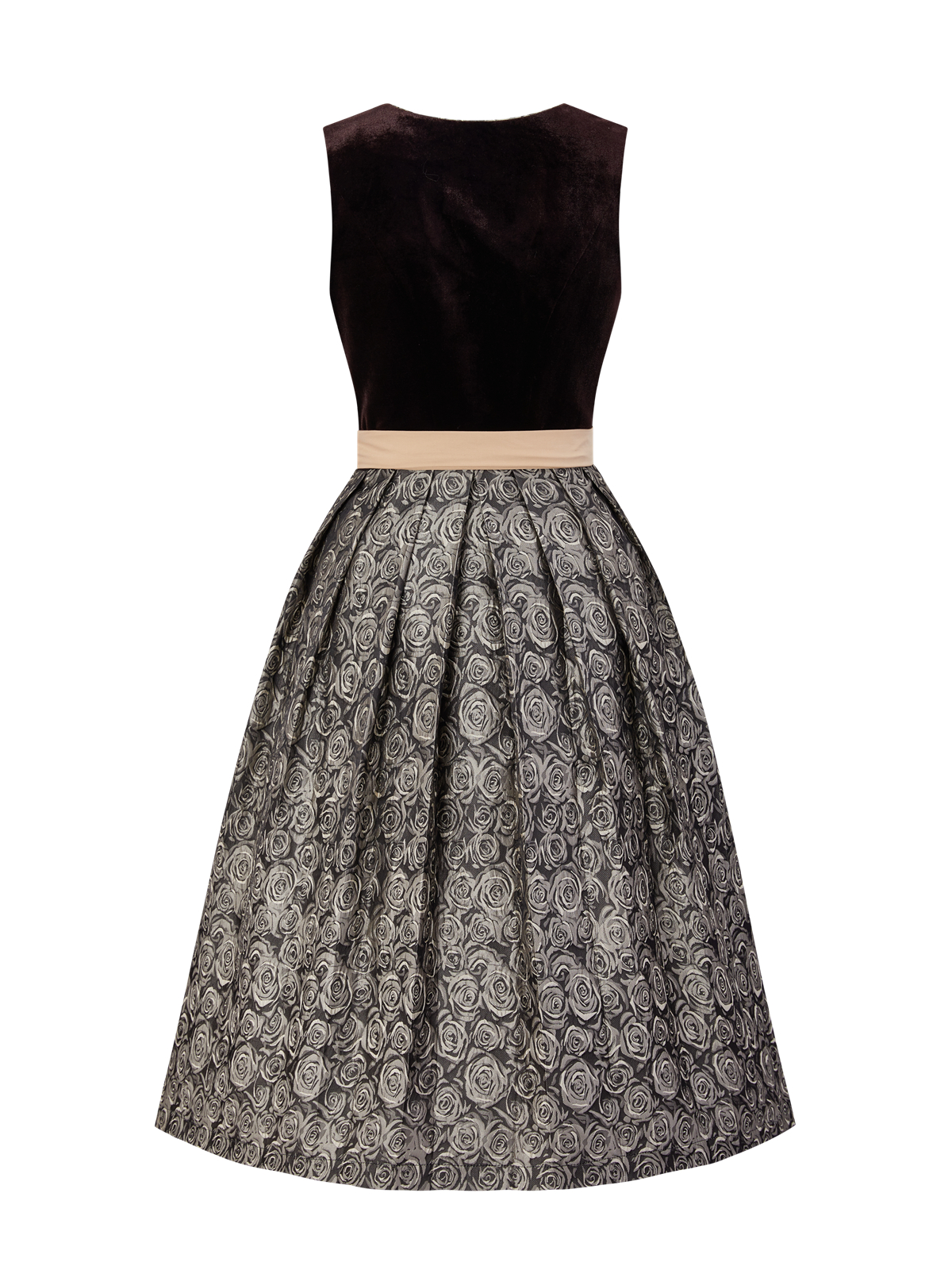 Braun Dirndl mit Gerader Ausschnitt