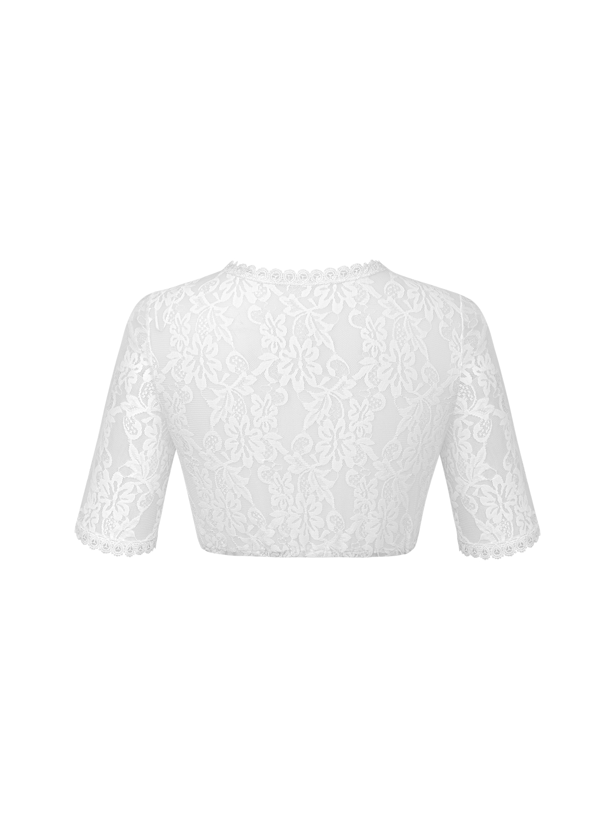Weiß Dirndlbluse mit V-Ausschnitt