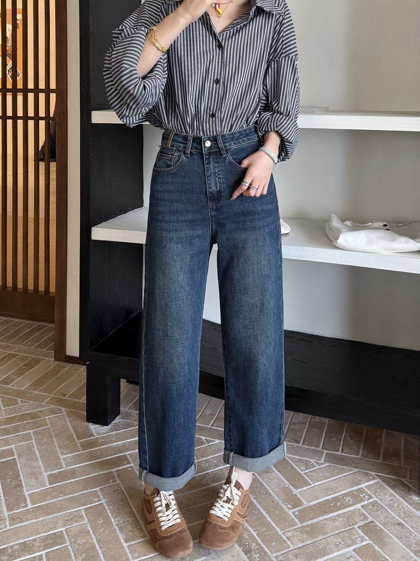 Women’s High Waist Stretch Boyfriend Jeans Pants