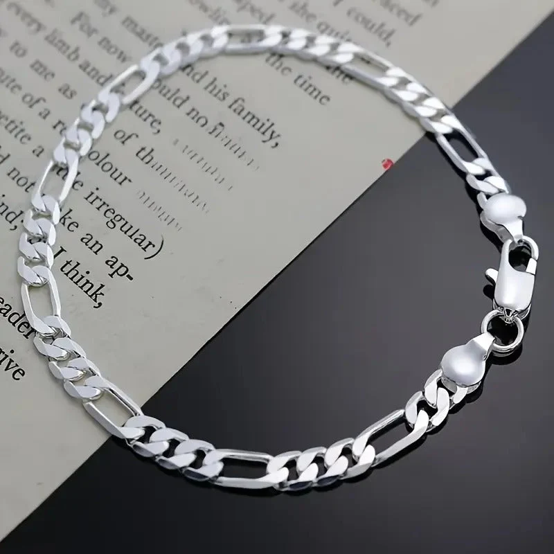 925 Silver Figaro Cuban Chain