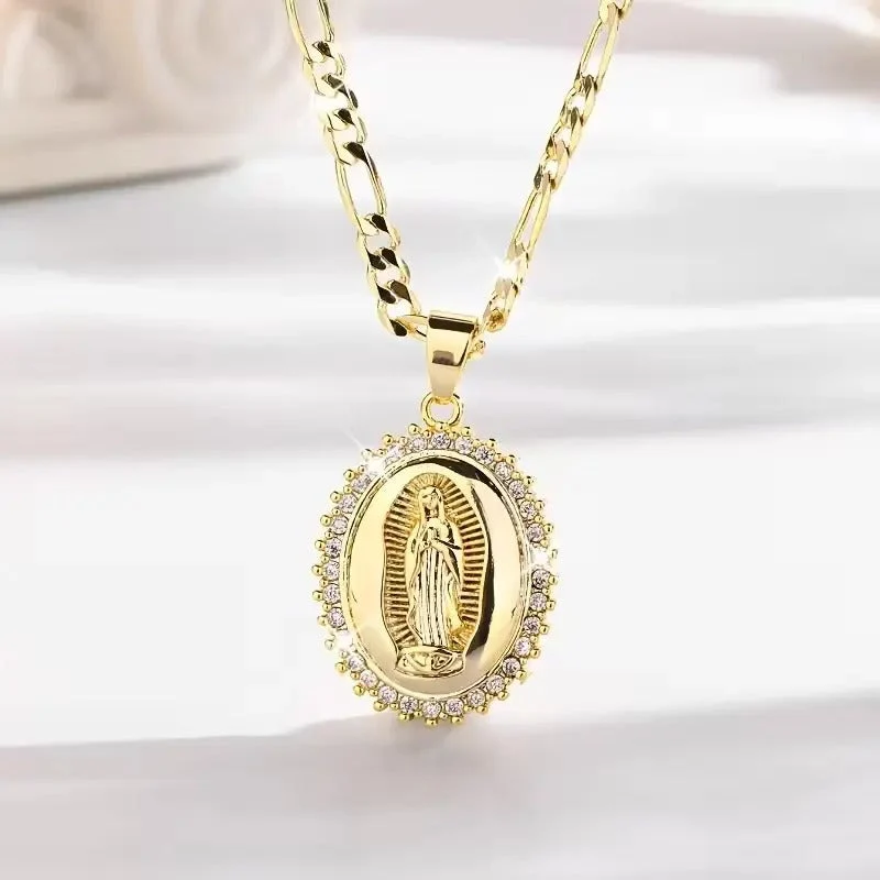 Elegant 14K Gold Virgin Necklace