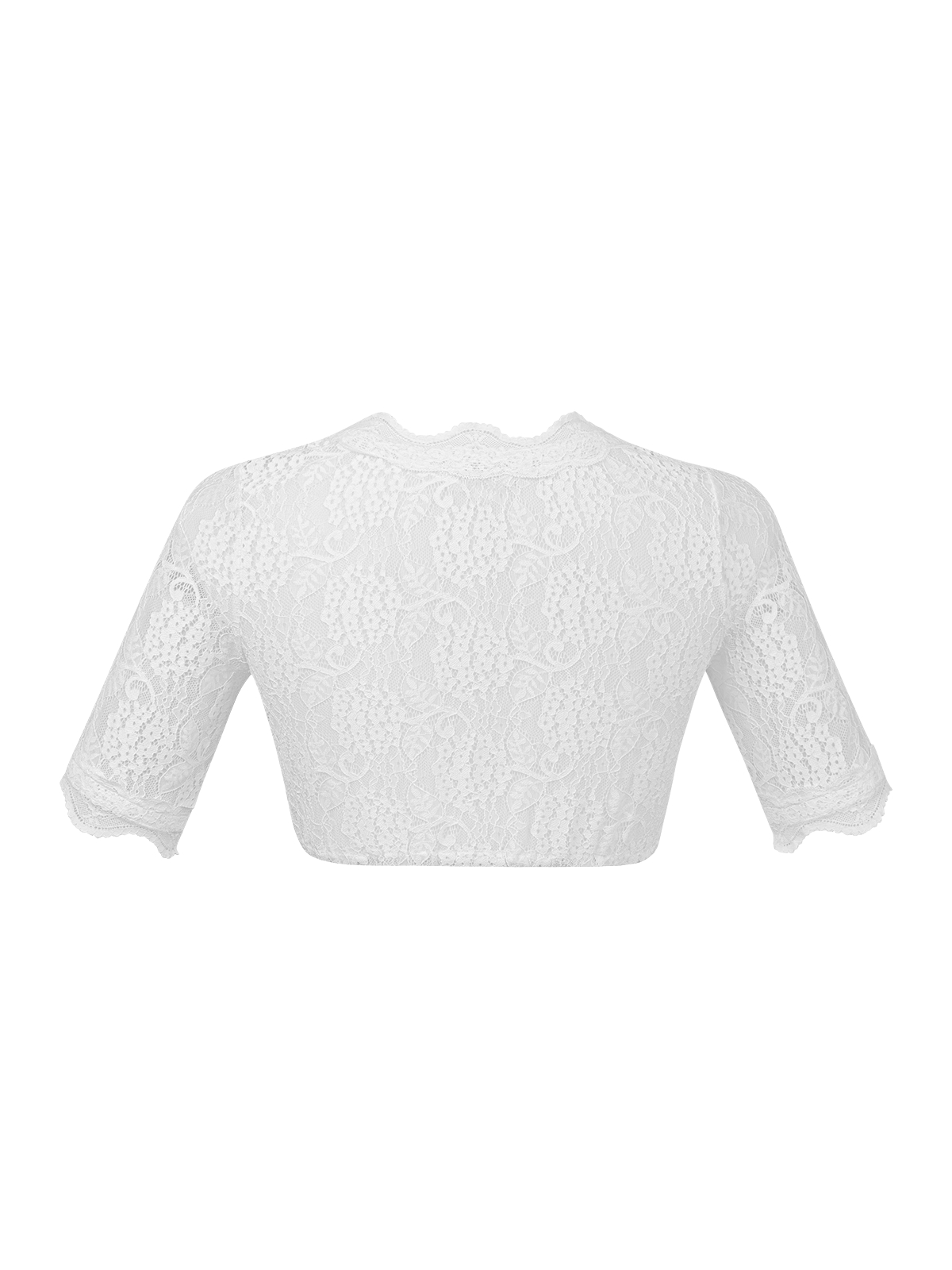 Weiß Dirndlbluse mit V-Ausschnitt