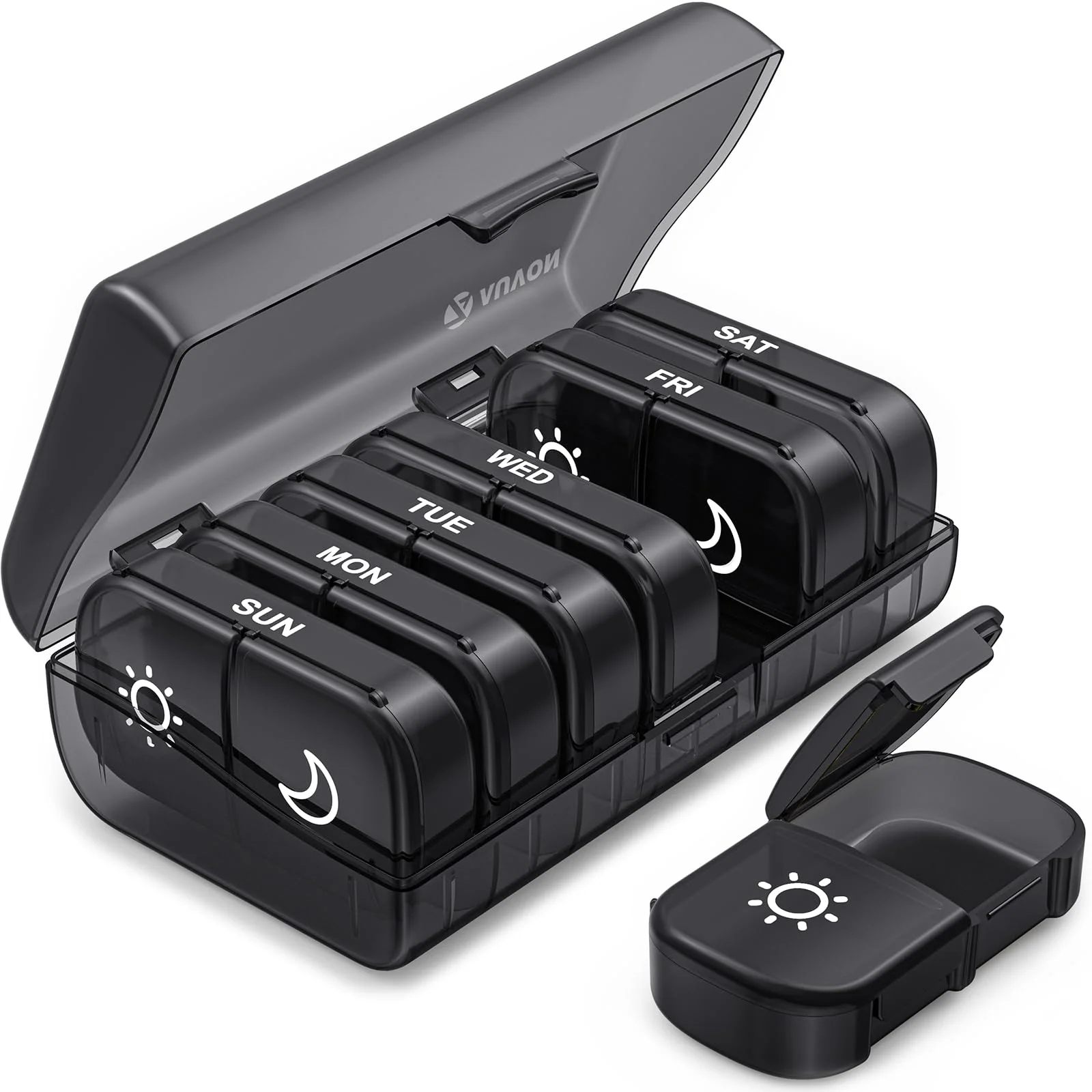 AM PM Weekly Pill Organizer – Travel-Friendly, Large Capacity & BPA-Free