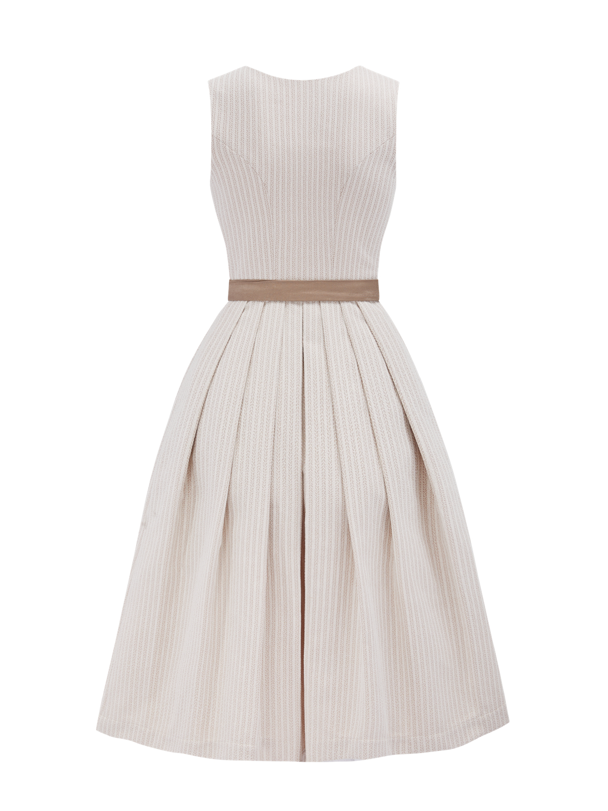Beige Dirndl mit Gerader Ausschnitt