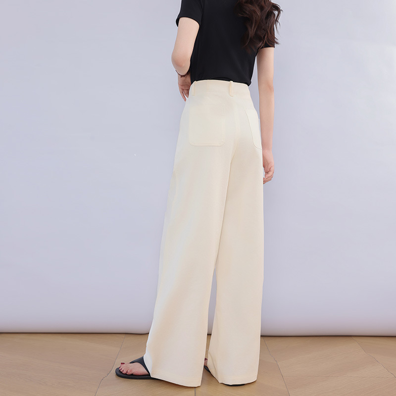 Lightweight high-waisted slimming and concealing lightweight airy casual pants