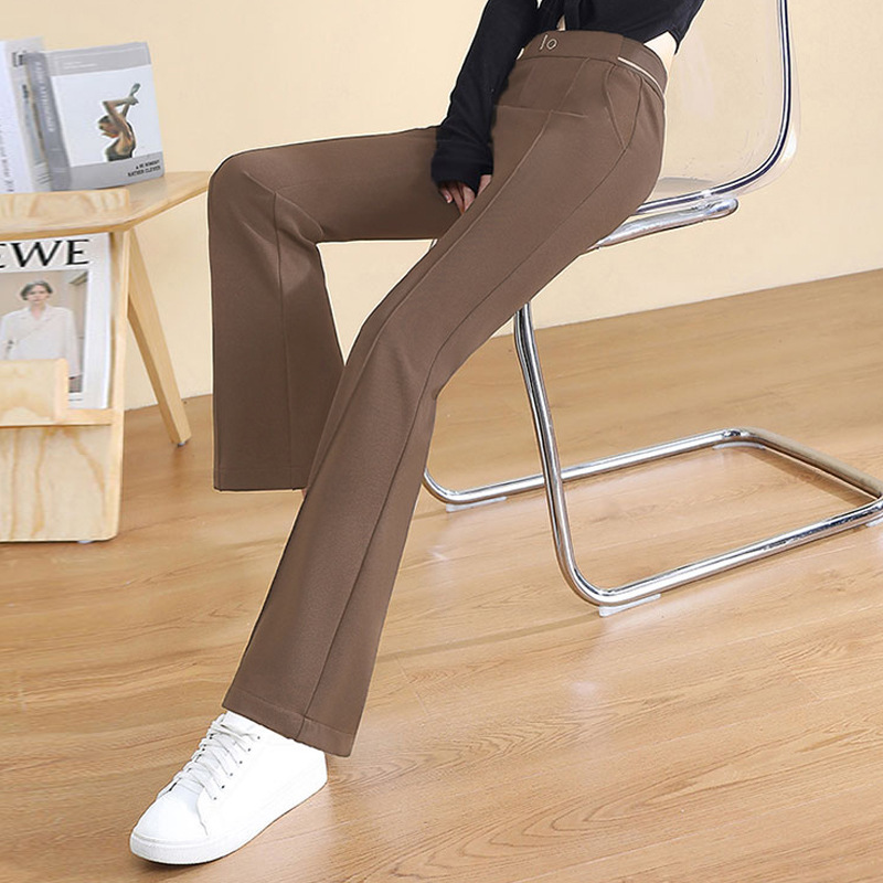 High-end fashionable high-waisted flared pants for women