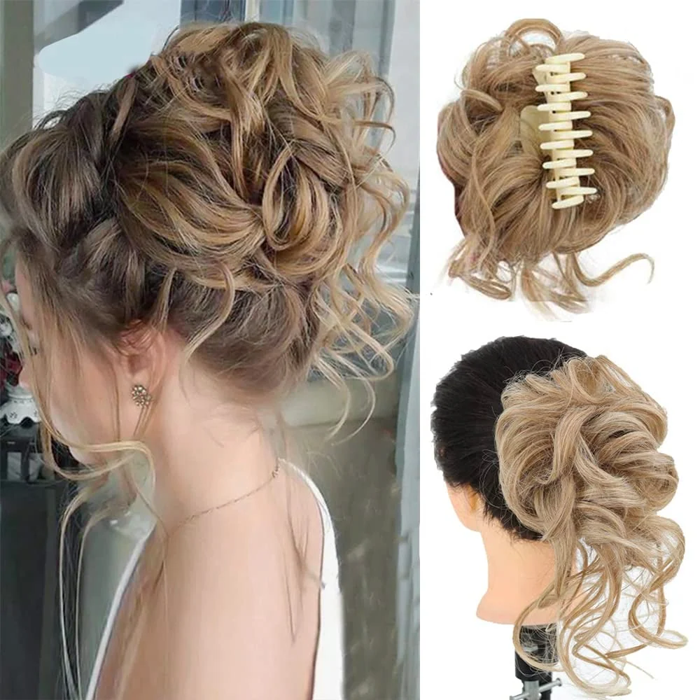 Curly Bun Hair Claw Clips