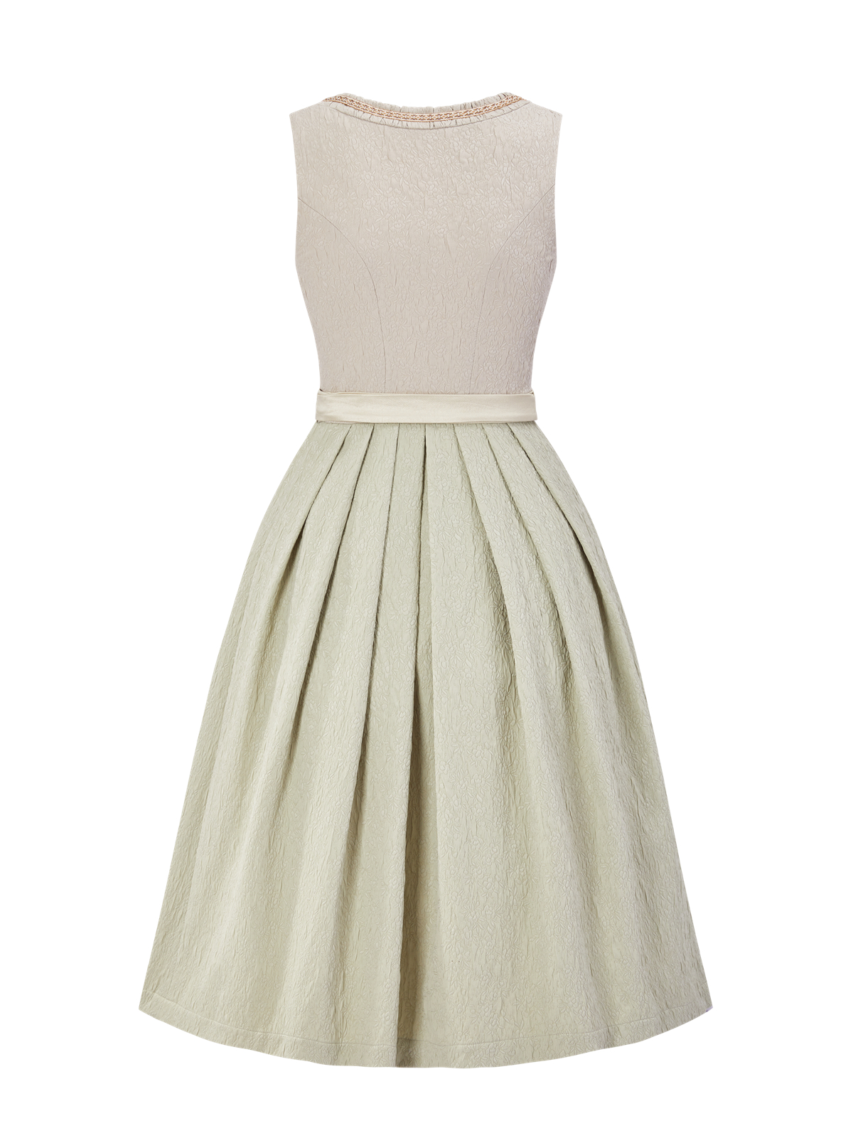 Beige Dirndl mit Gerader Ausschnitt