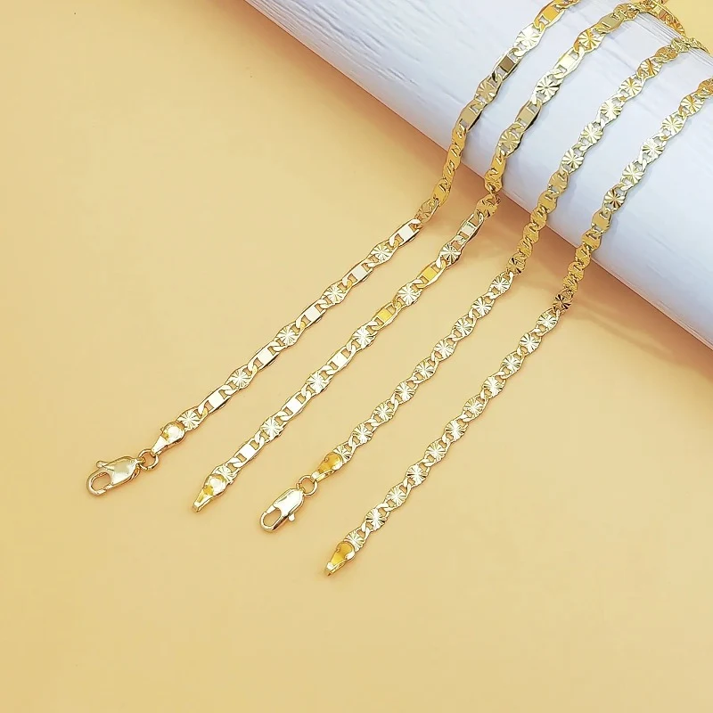 Elegant Flat Link Gold Chain
