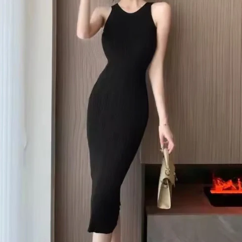 Elegant Knit Bodycon Midi Dress