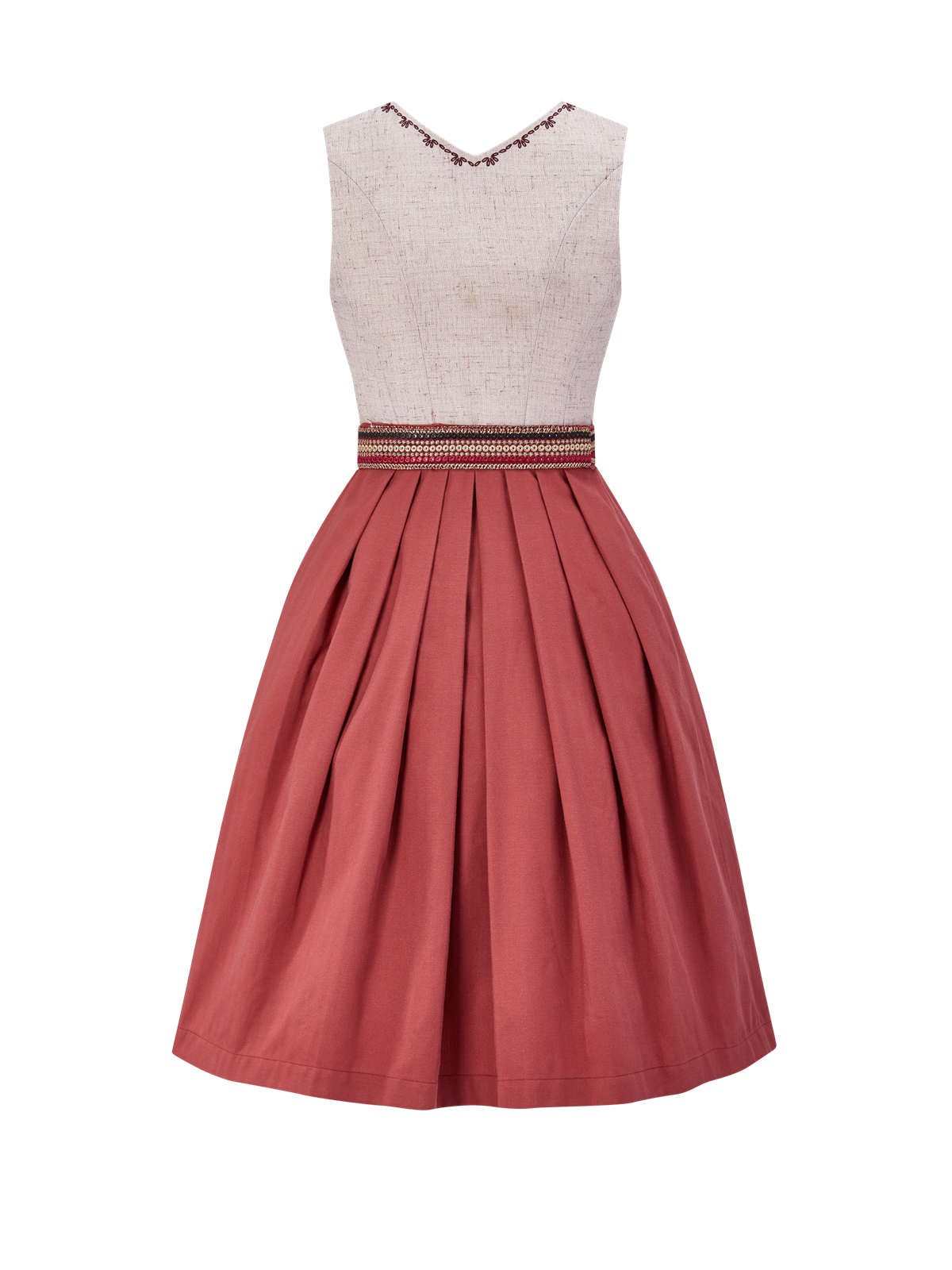 Rosa Dirndl mit Gerader Ausschnitt