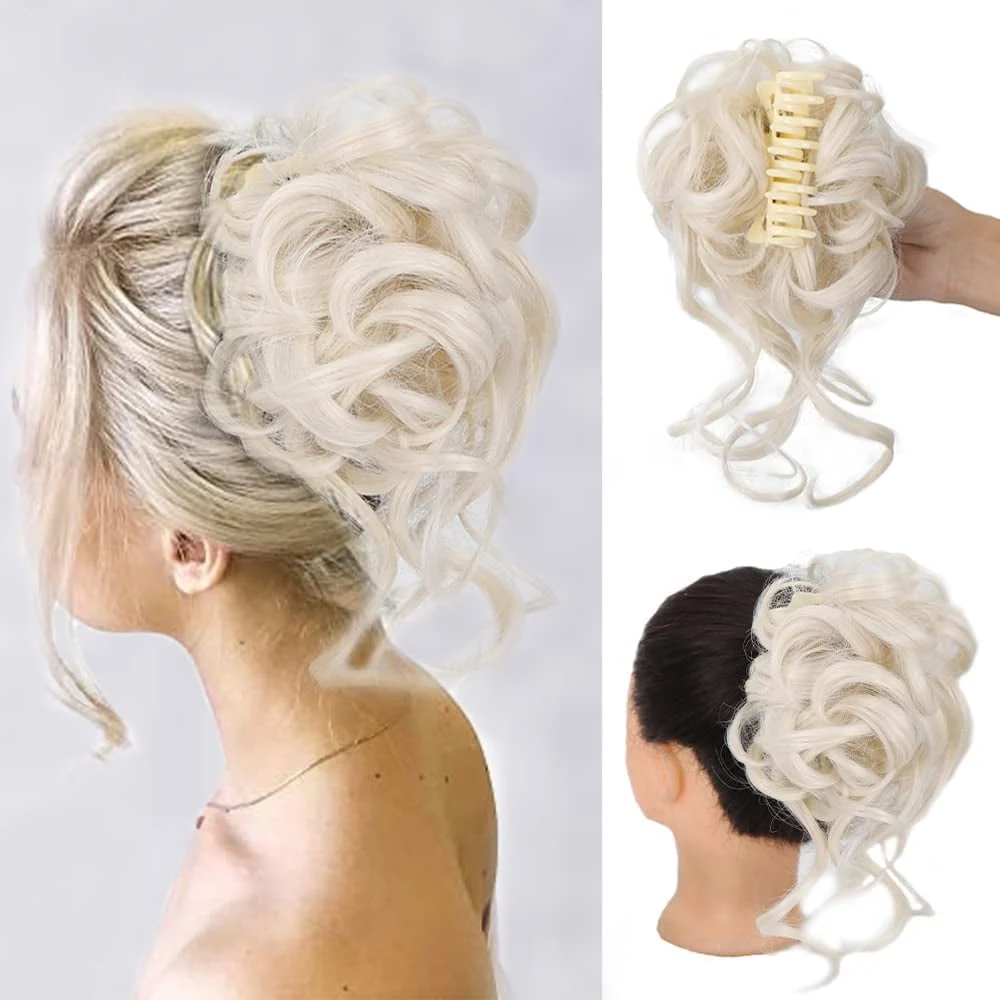 Curly Bun Hair Claw Clips