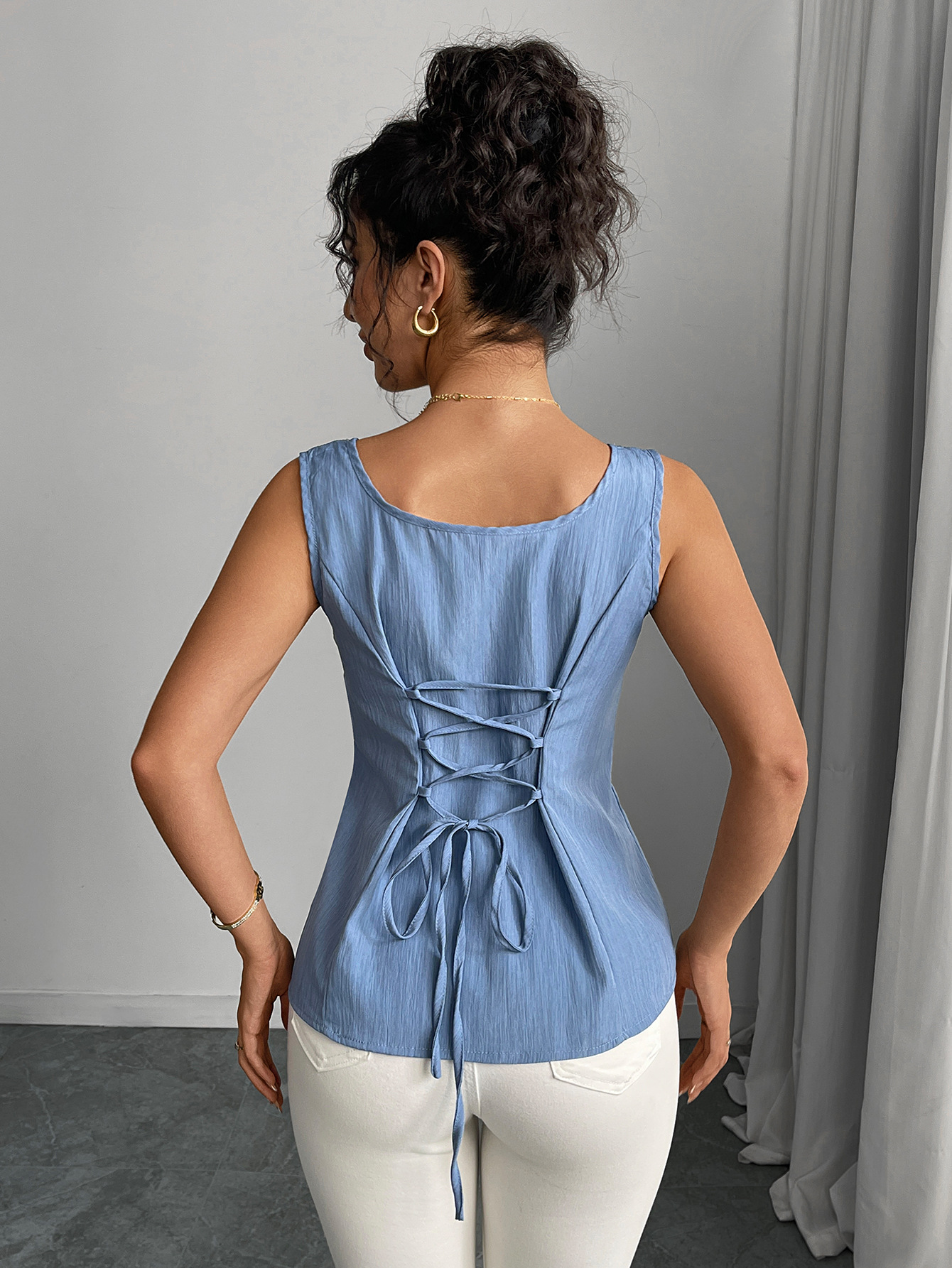 Summer French style vest slim pullover women's clothing