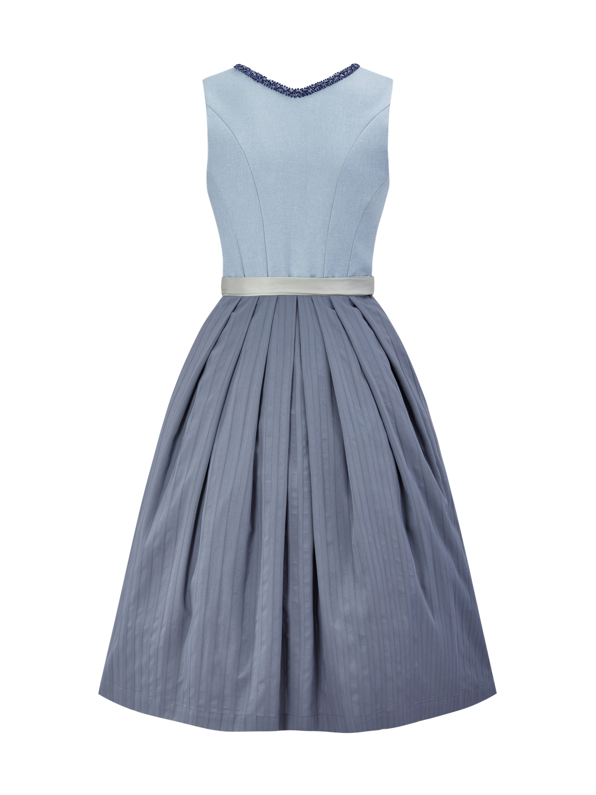 Blau Dirndl mit Herz-Ausschnitt