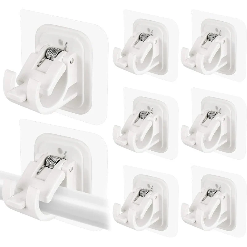 Nail-Free Adjustable Curtain Rod Bracket Holders – Drill-Free & Wall-Safe
