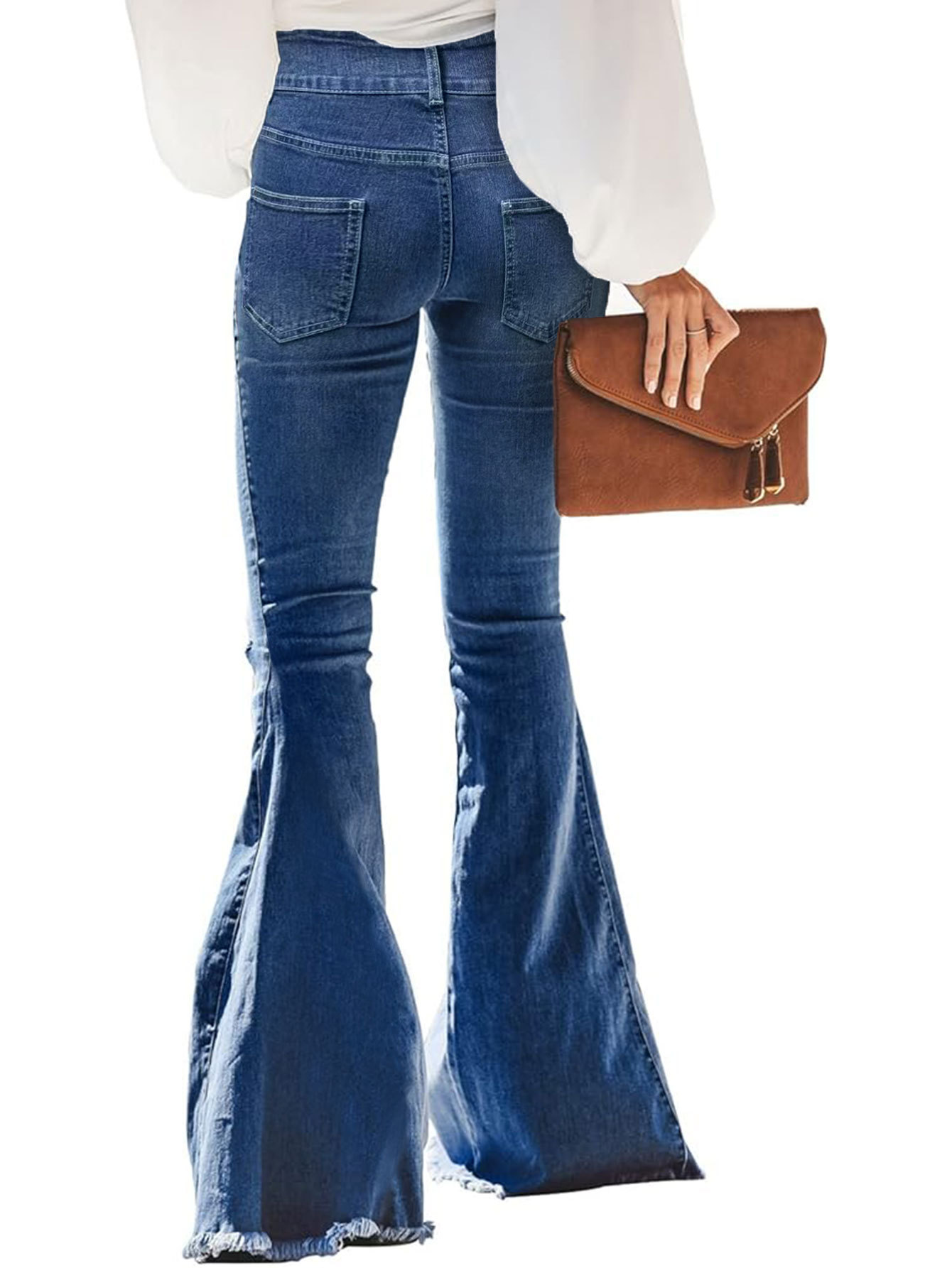 American style high waist flared jeans for women in summer
