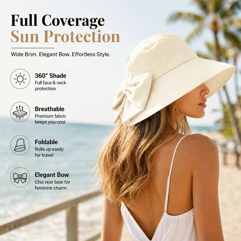 Elegant Bow Sun Hat