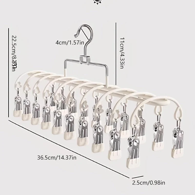Compact 20-Clip Drying Rack