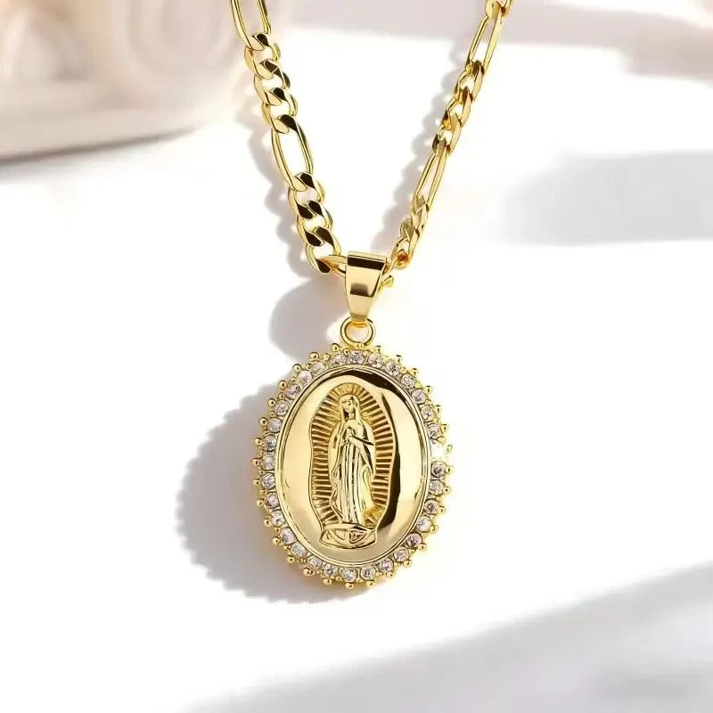 Elegant 14K Gold Virgin Necklace