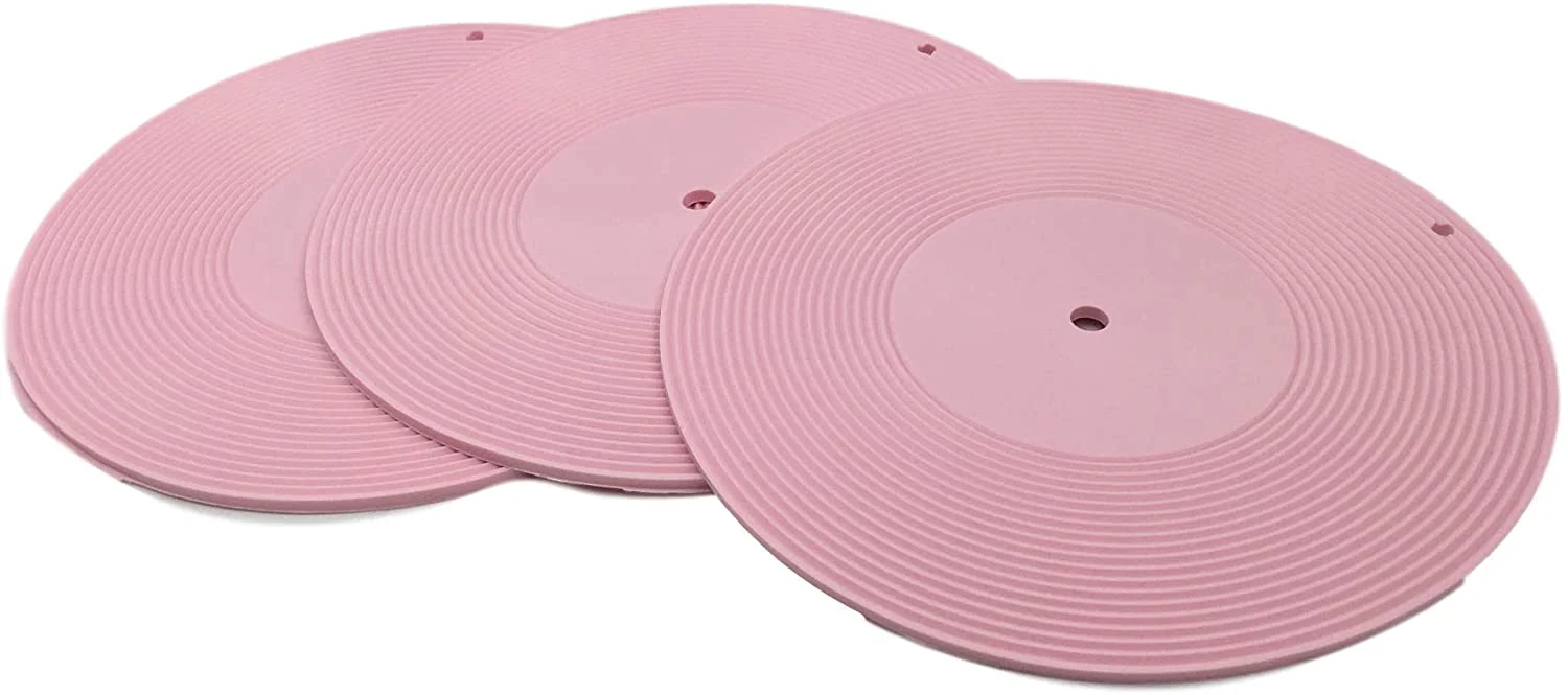 Set of 3 Silicone Saucepan & Beverage Coasters Unique Design Round Shapes