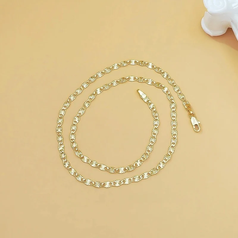 Elegant Flat Link Gold Chain
