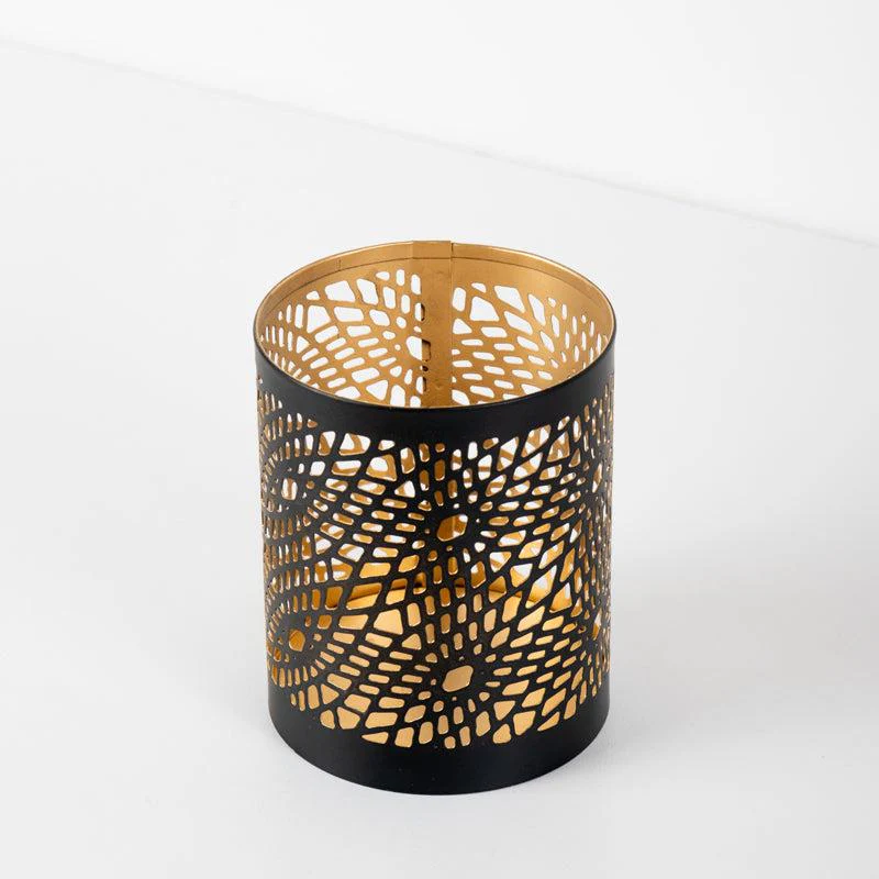 Metal Candle Holder - Black/Gold