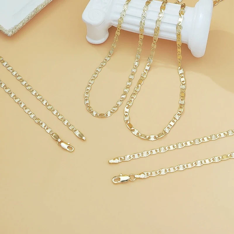 Elegant Flat Link Gold Chain
