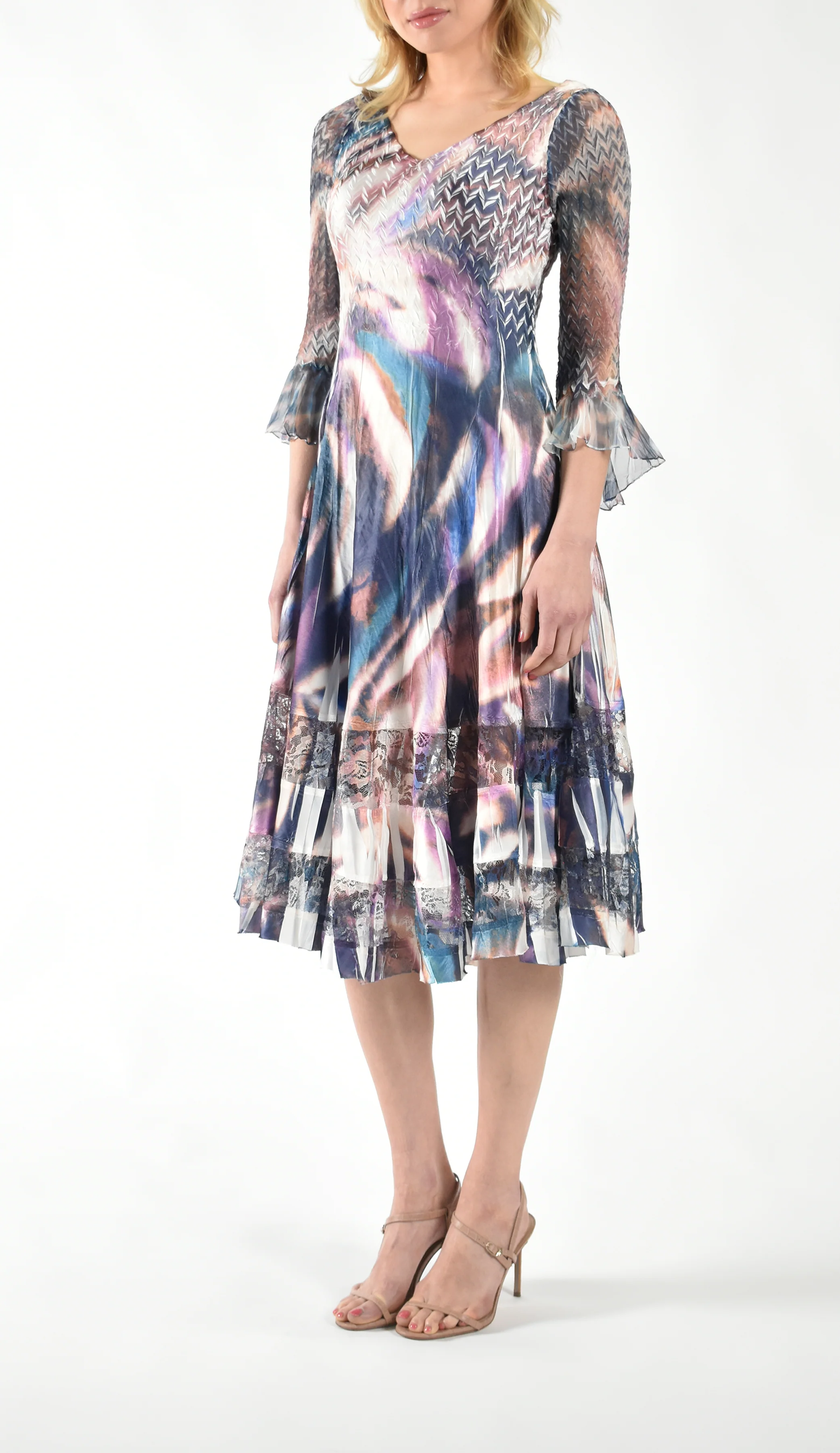Multicolored Abstract - Print Midi Dress