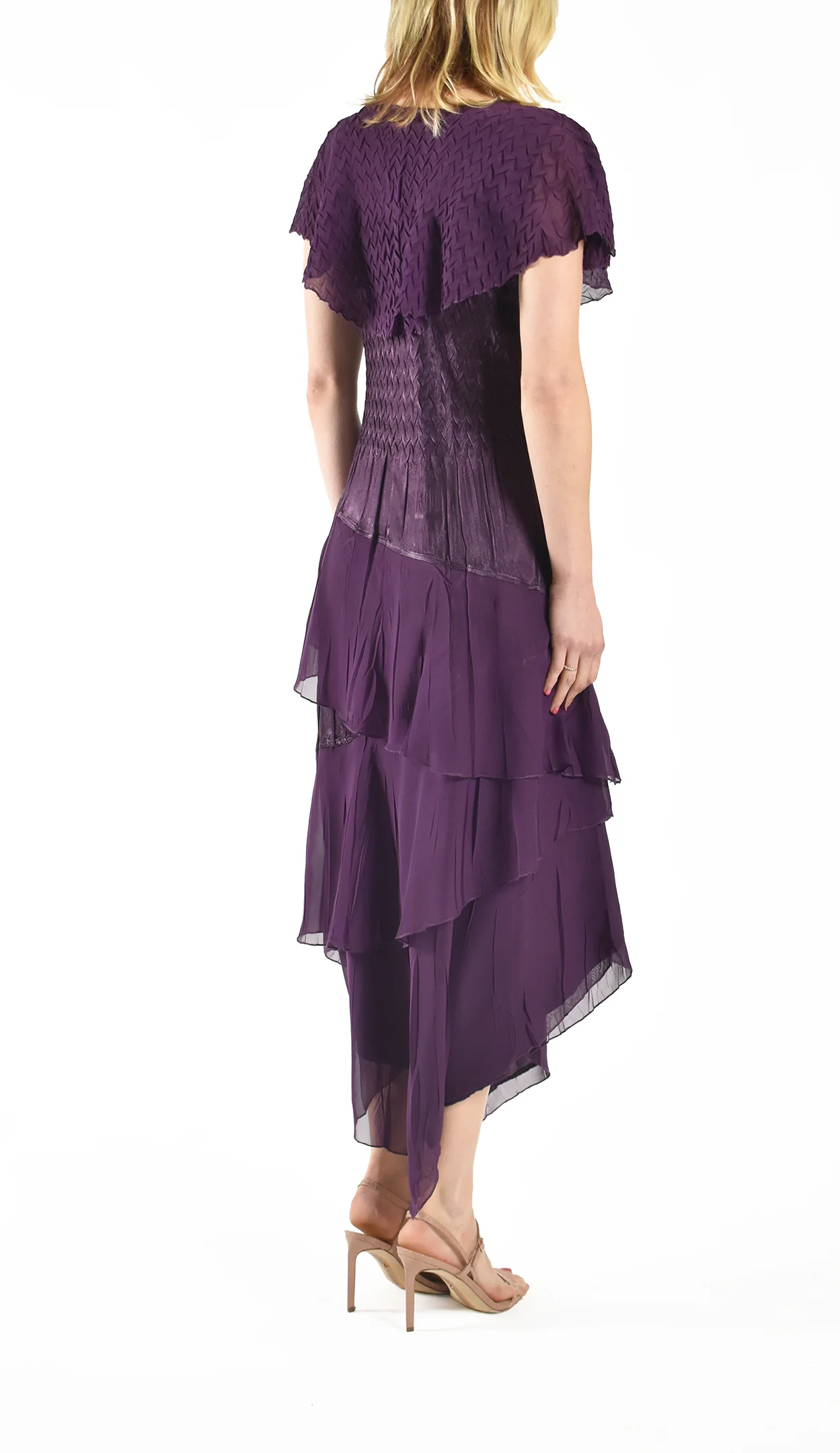 Purple Ruffled Asymmetric Dress