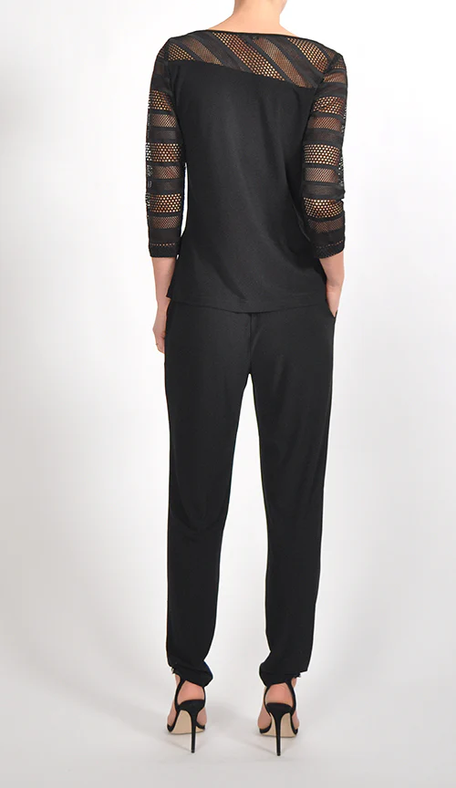 Black Mesh - Detail Top and Jogger Set