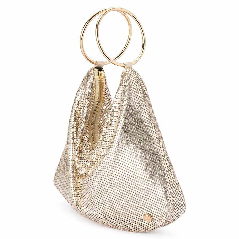 Olga Berg Shar Mesh Convertible Bag - Gold