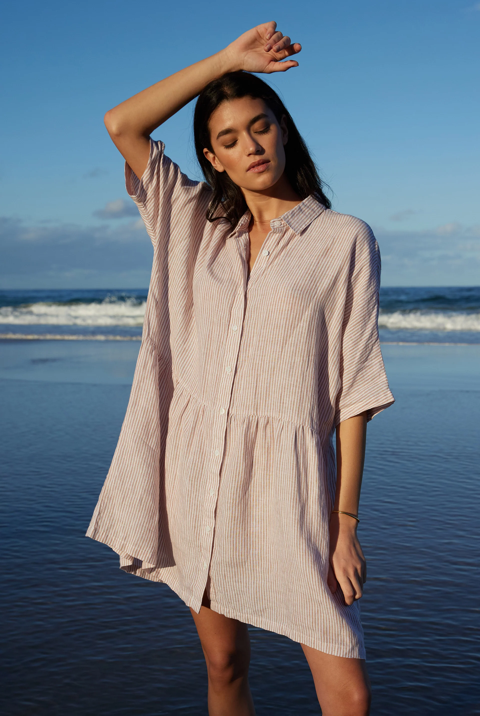 Dolly Linen Stripe Dress