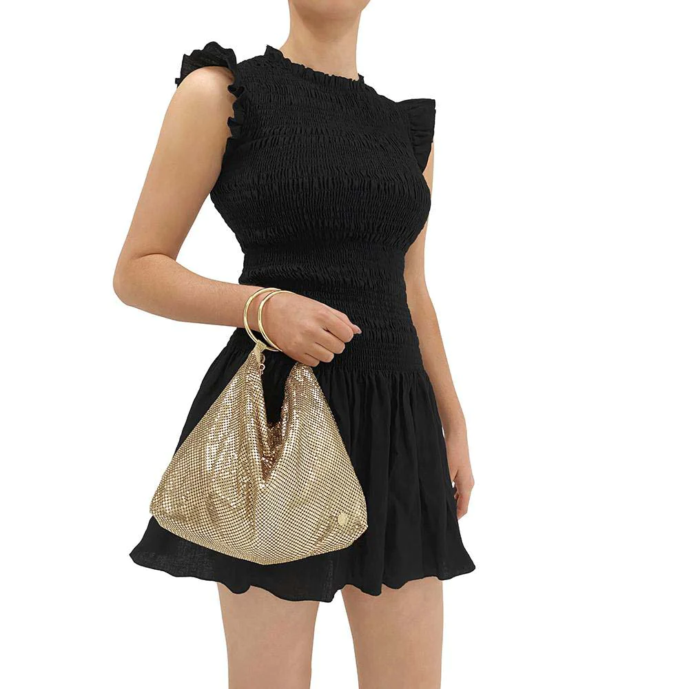 Olga Berg Shar Mesh Convertible Bag - Gold