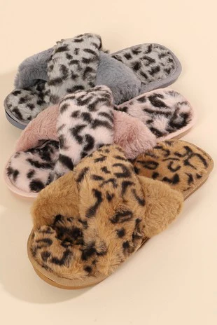 LEOPARD CROSS BODY SLIPPERS