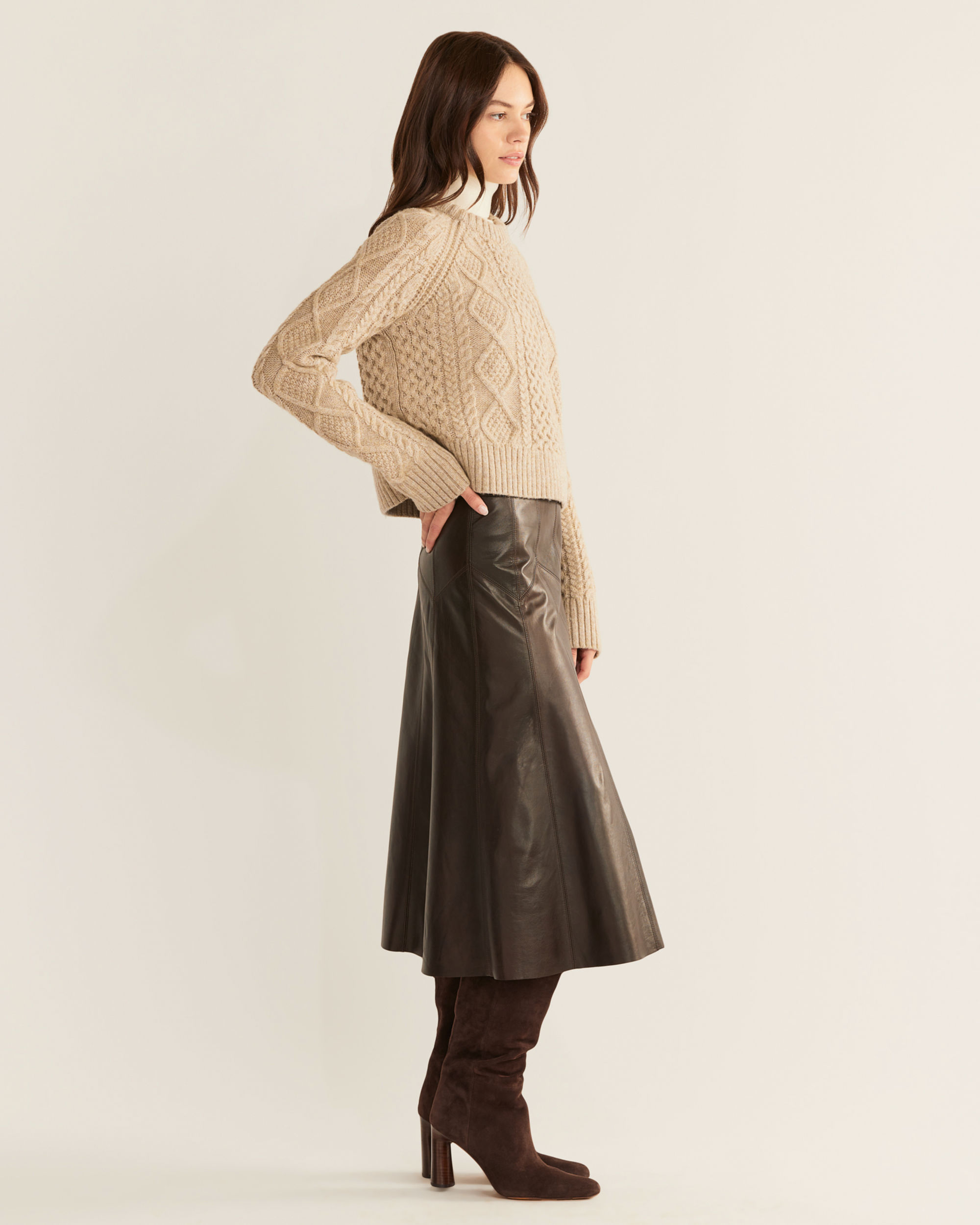 WOMEN’S SHETLAND COLLECTION FISHERMAN SWEATER