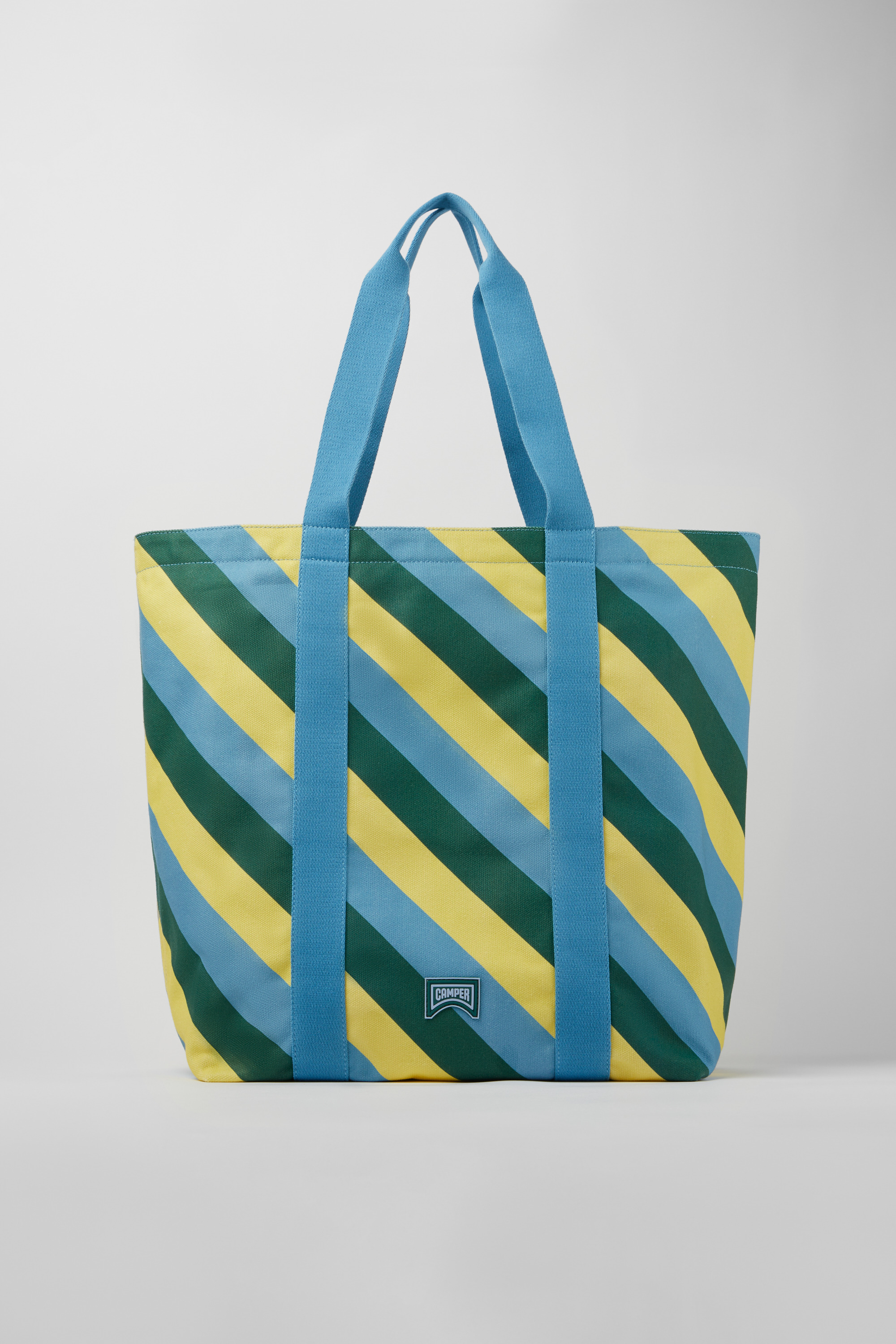 Ado - Yellow, blue, and green recycled cotton tote bag