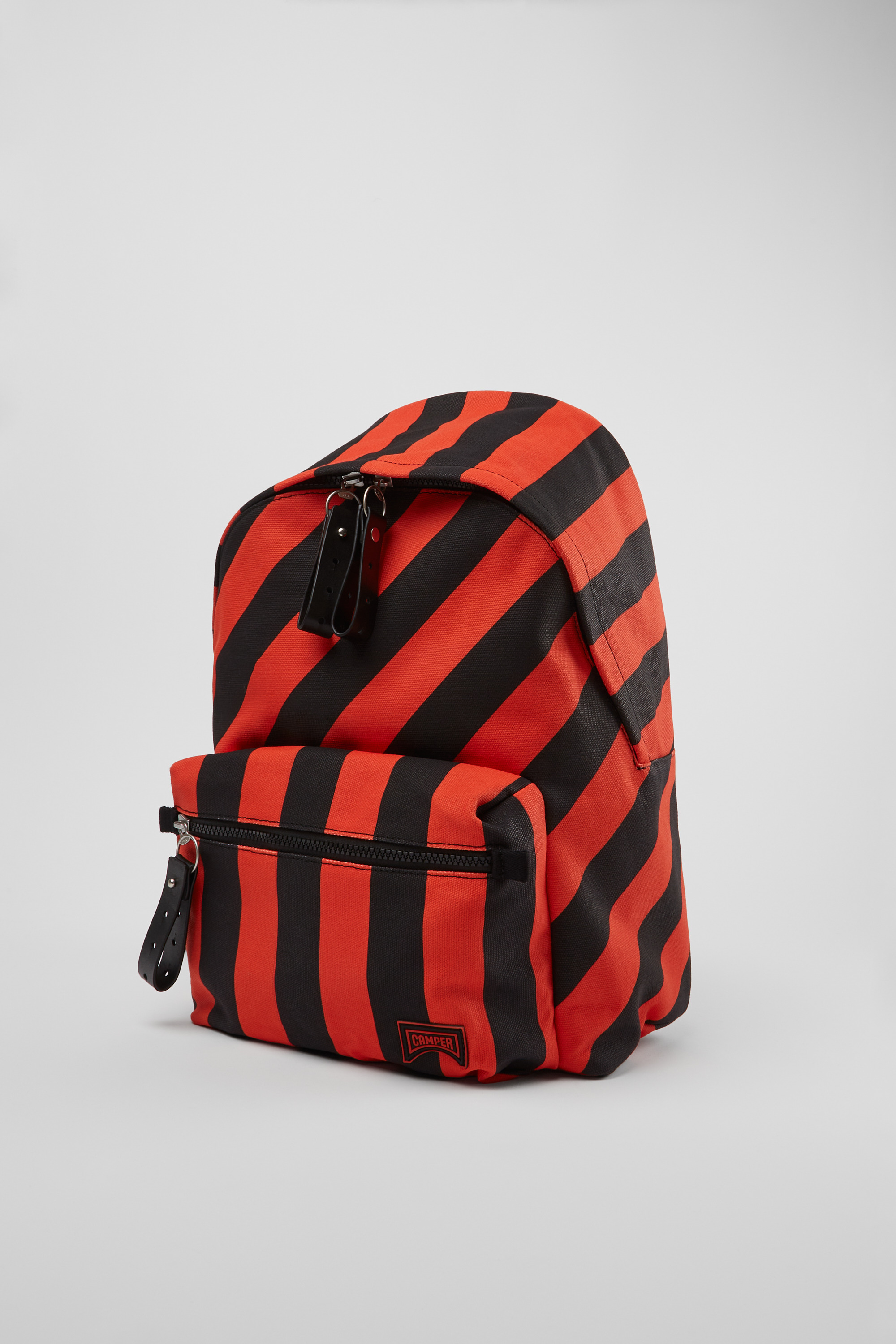 Ado - Large black and red recycled cotton backpack