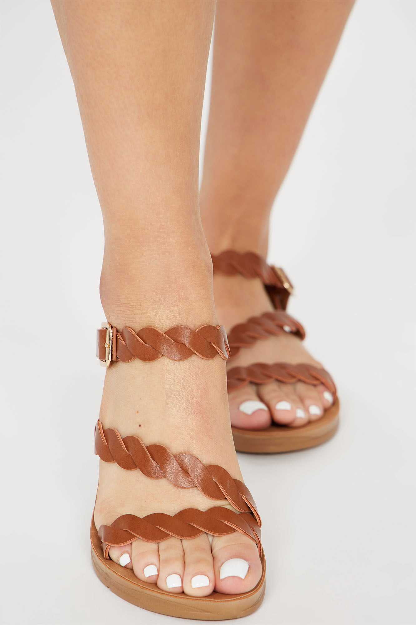 Beach Strolls Flat Sandals   Rust