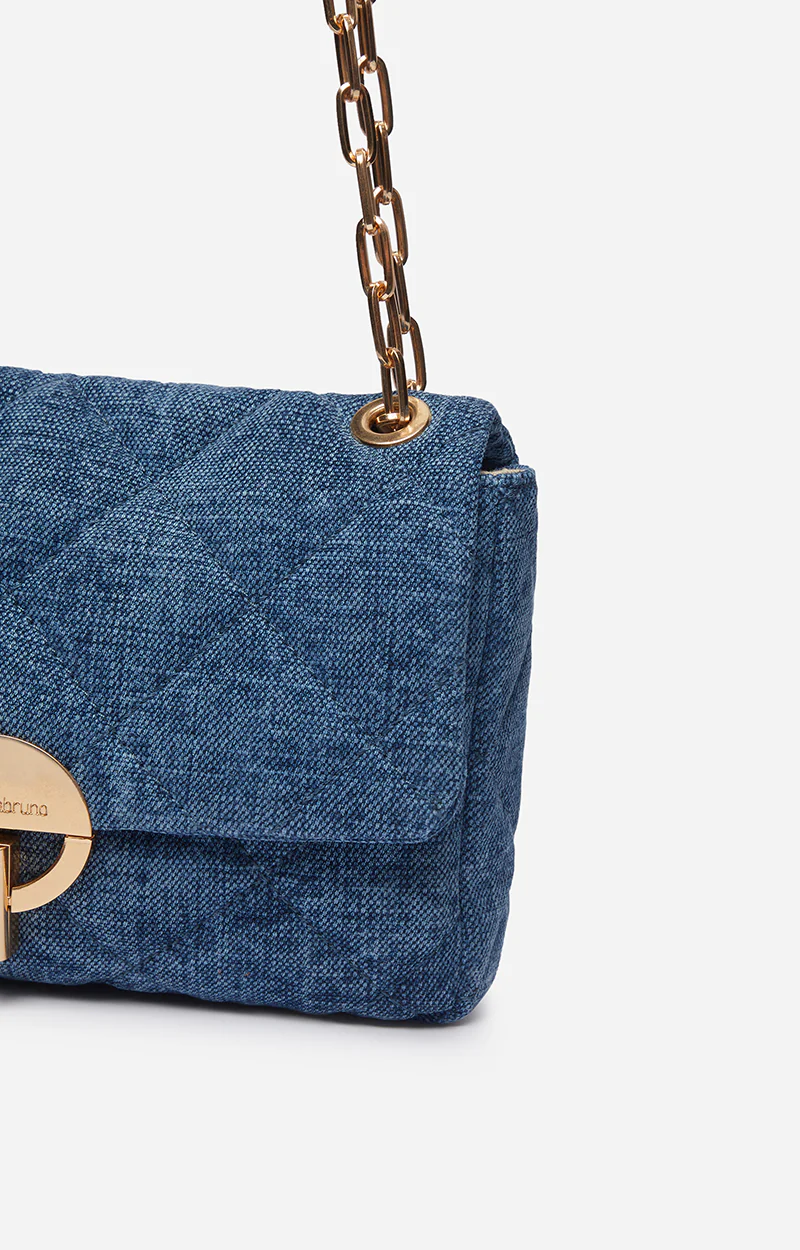 VANESSA BRUNO - Moon Bag Linen - Indigo