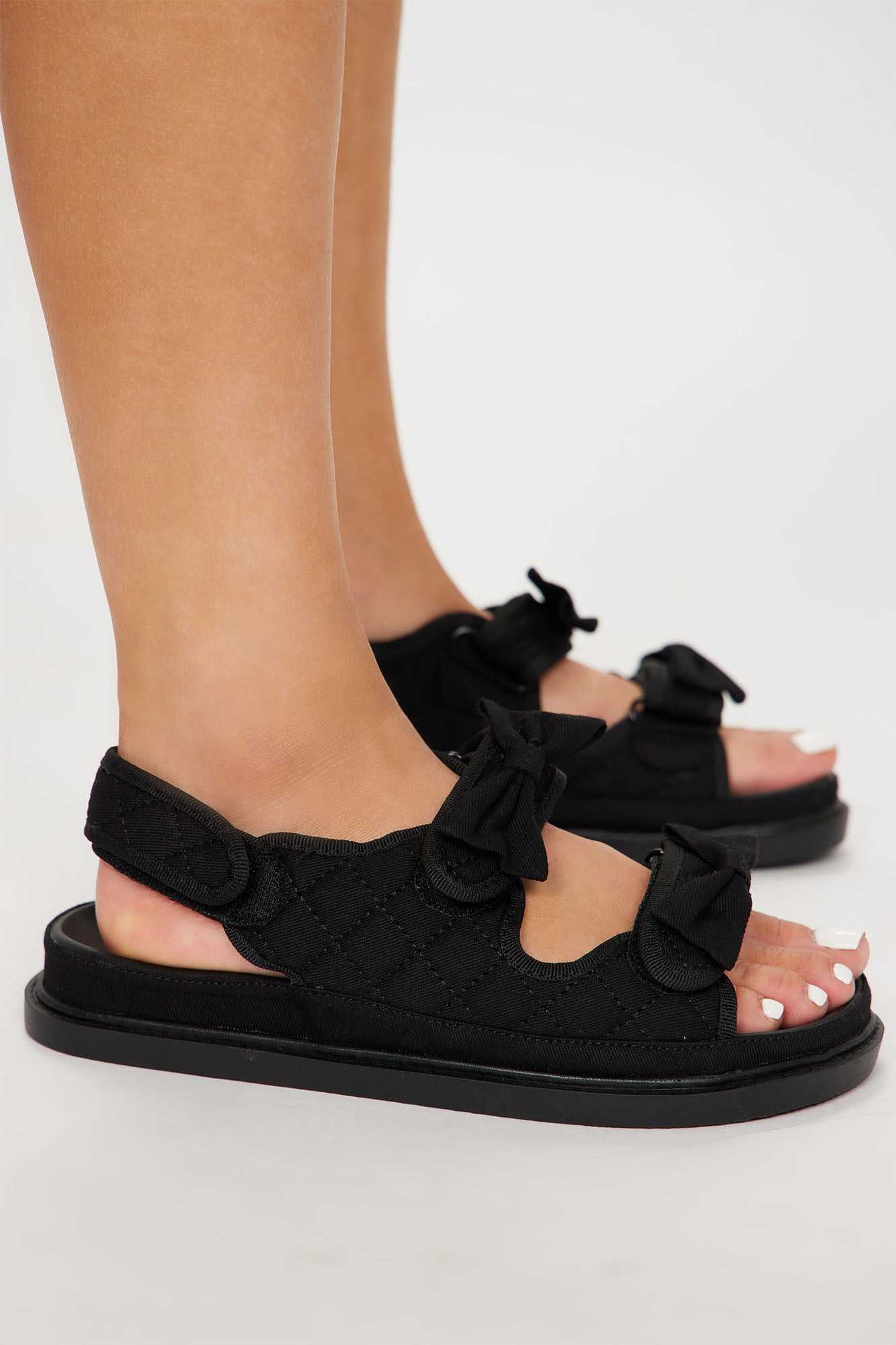 Lacey Flat Sandals   Black